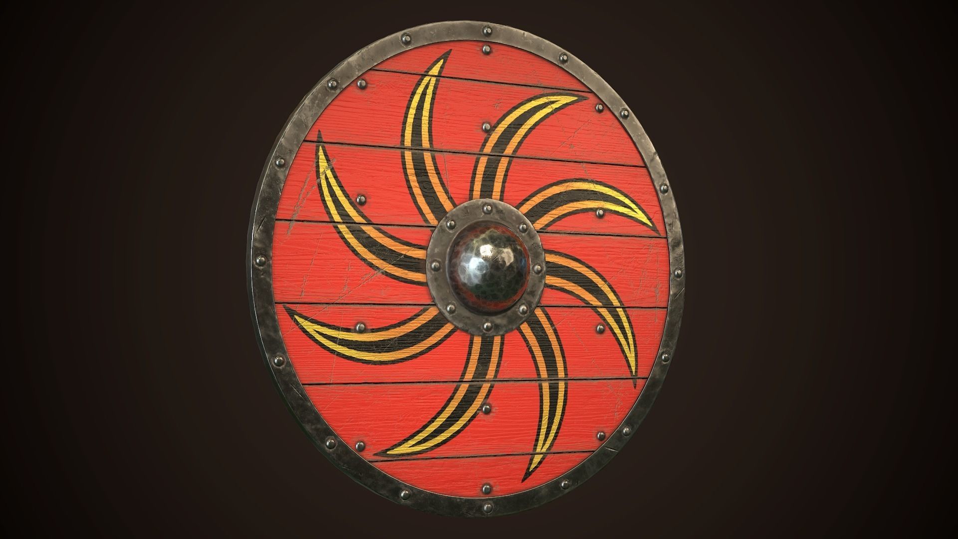 Viking Shield 16 Low-poly 3D model_13