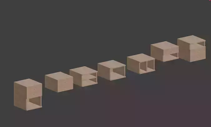 Nightstand kit 8 nice models with 3 Material options