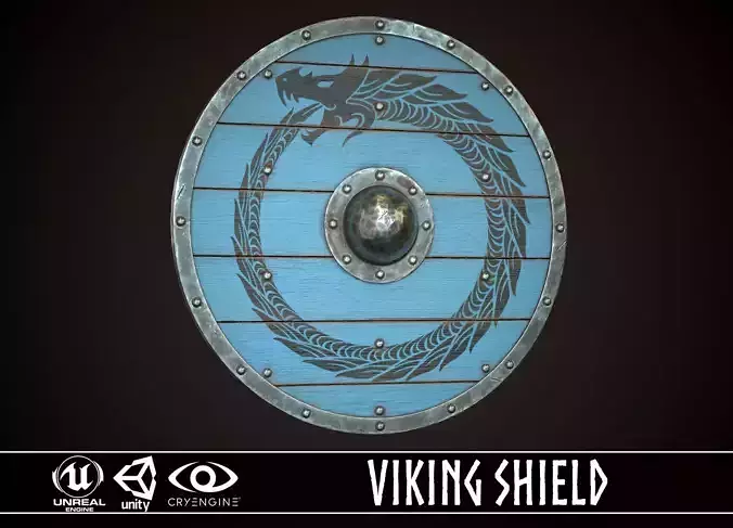 Viking Shield 17 Low-poly 3D model