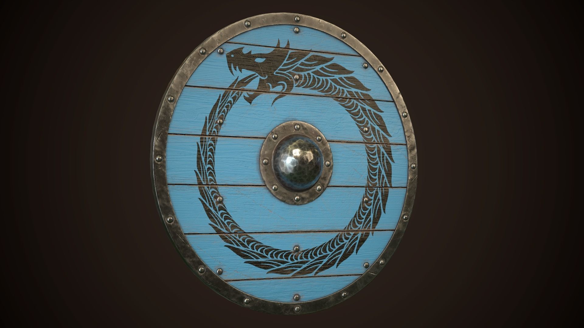 Viking Shield 17 Low-poly 3D model_13