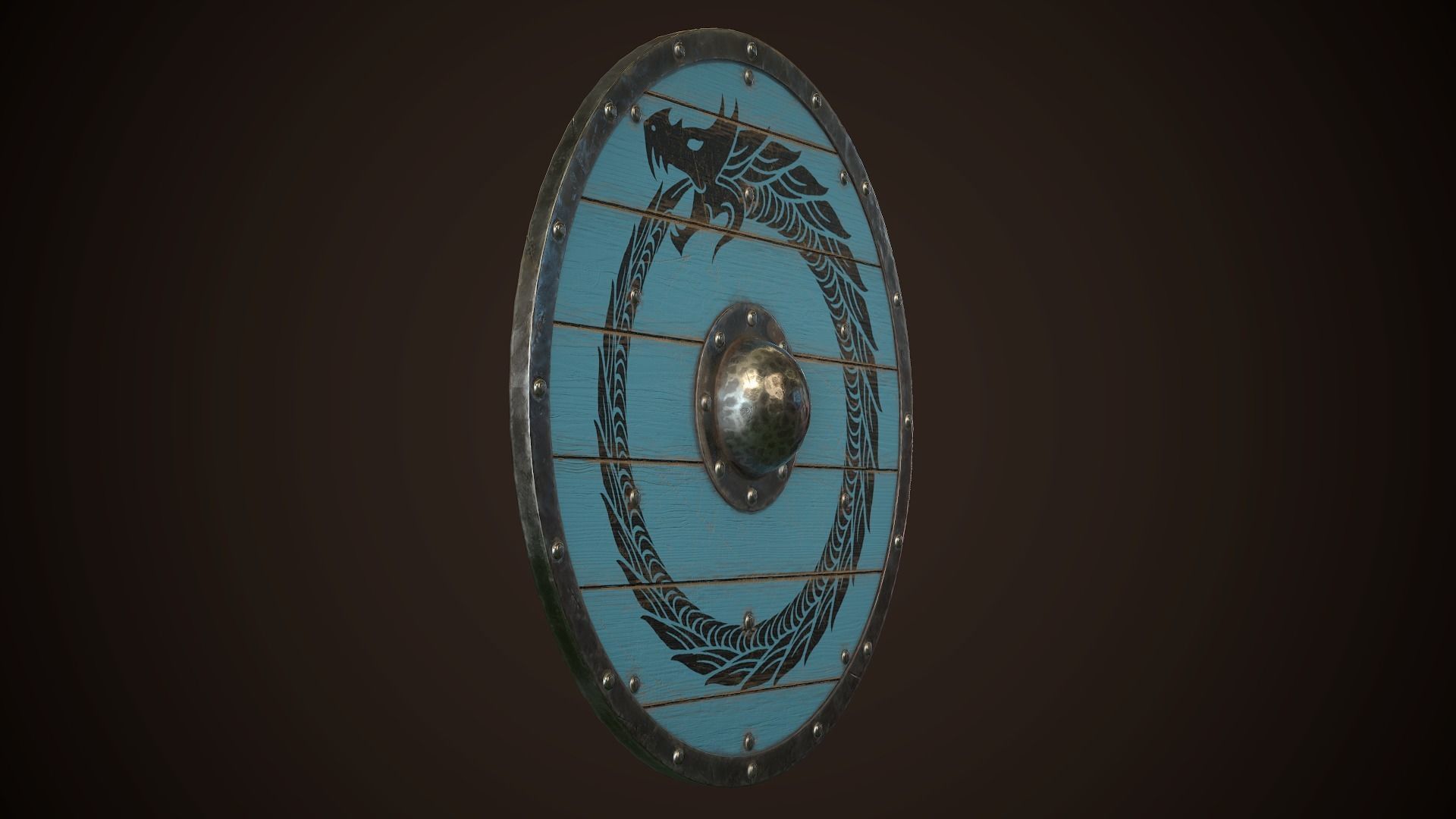 Viking Shield 17 Low-poly 3D model_12