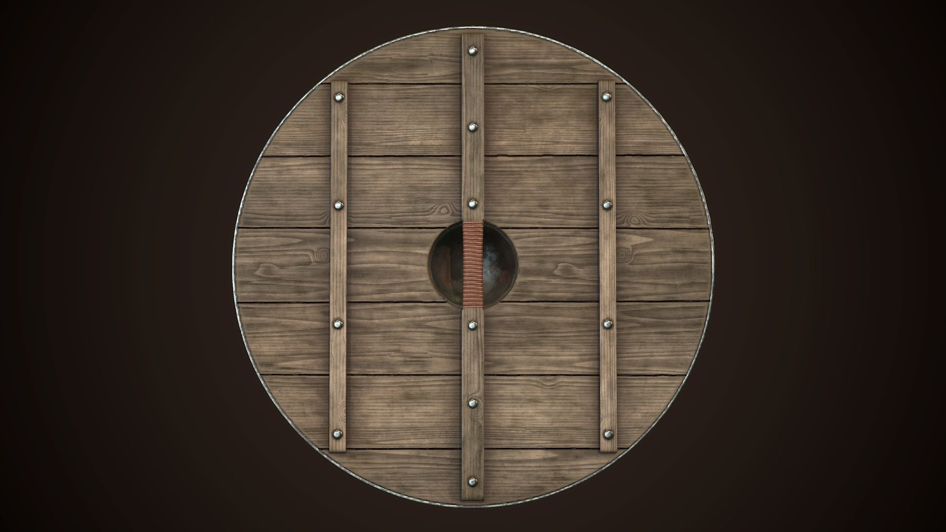 Viking Shield 18 Low-poly 3D model_8