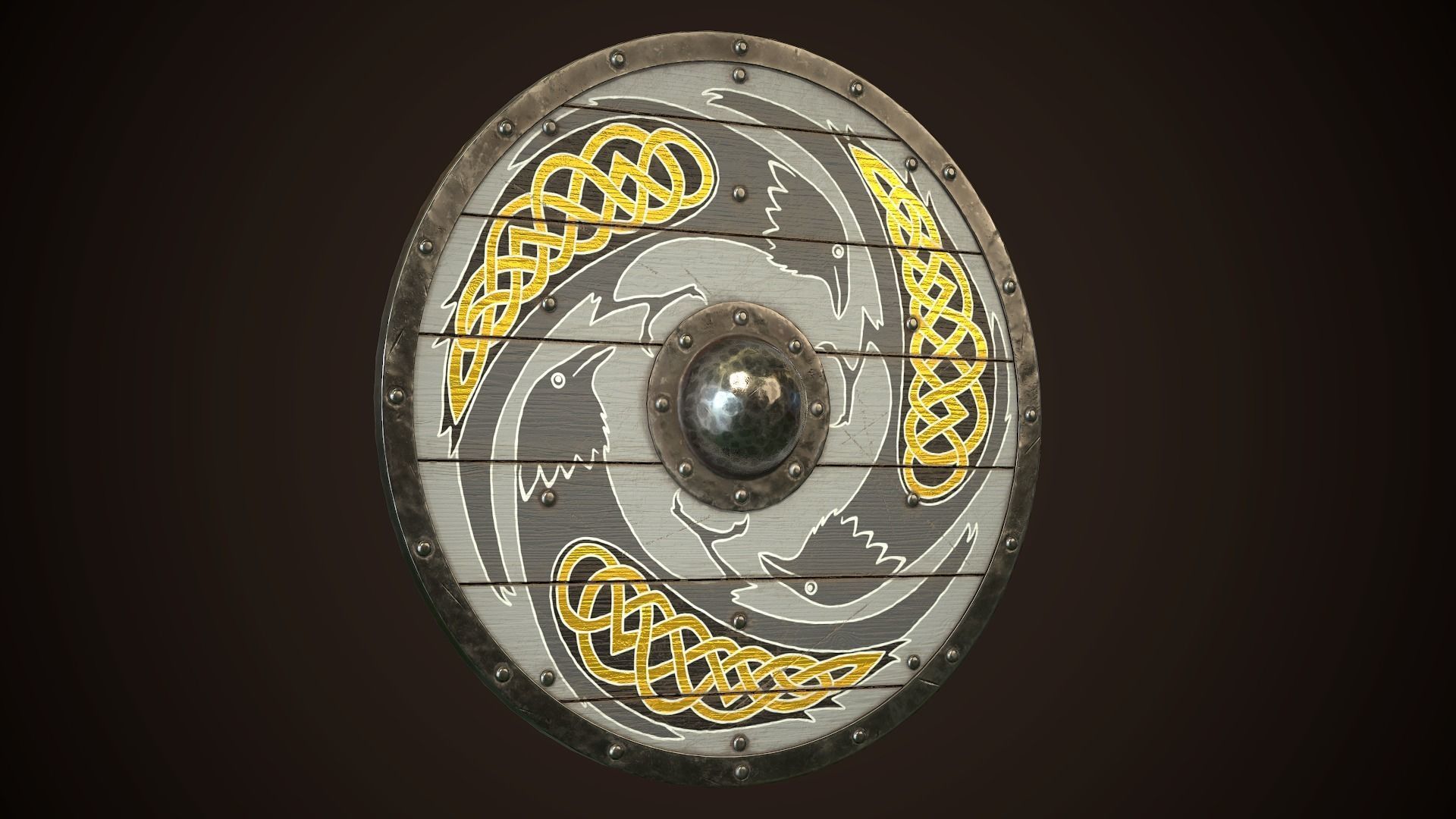 Viking Shield 18 Low-poly 3D model_13