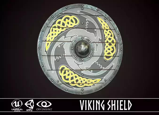 Viking Shield 18 Low-poly 3D model