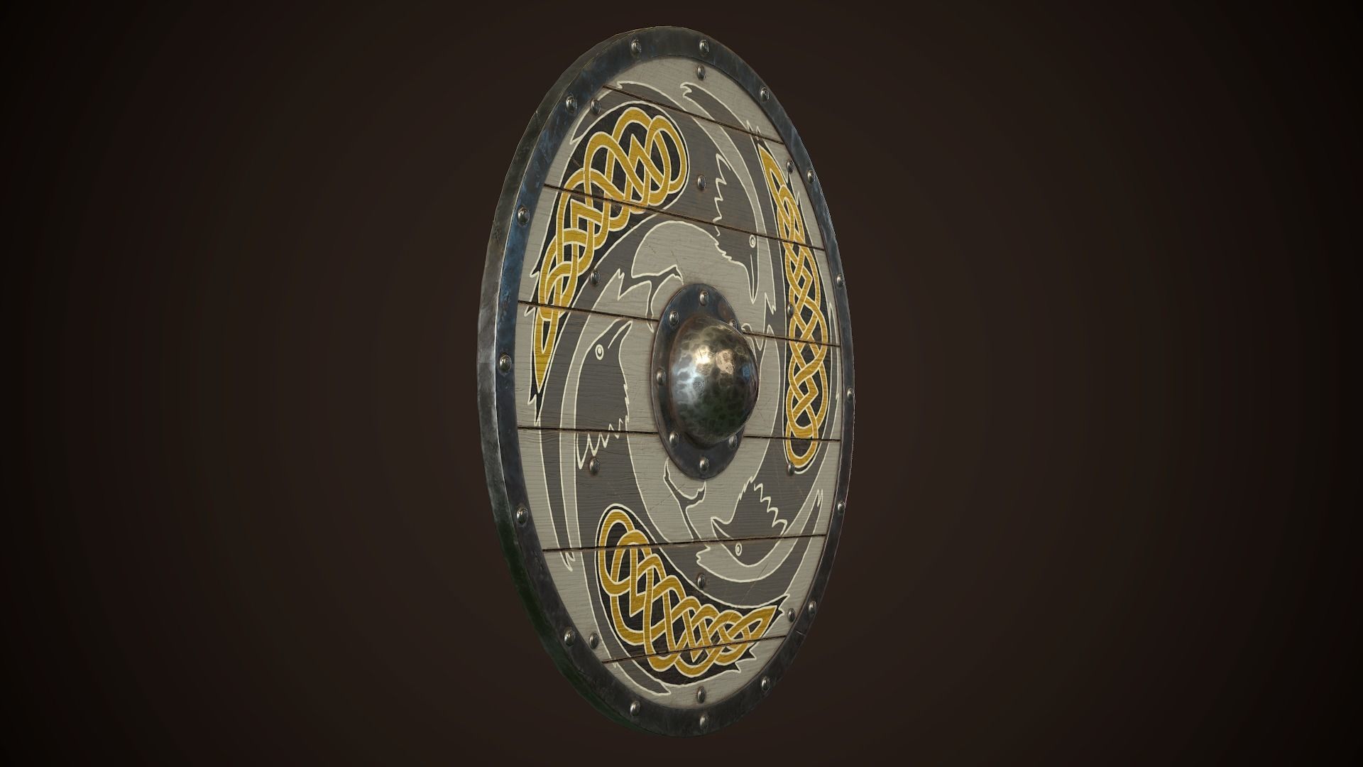Viking Shield 18 Low-poly 3D model_12