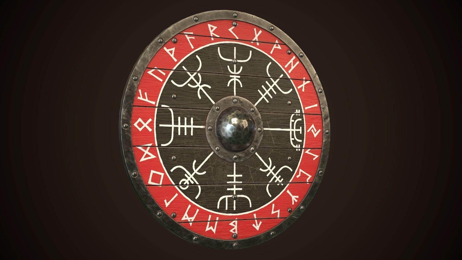 Viking Shield 19 Low-poly 3D model_13