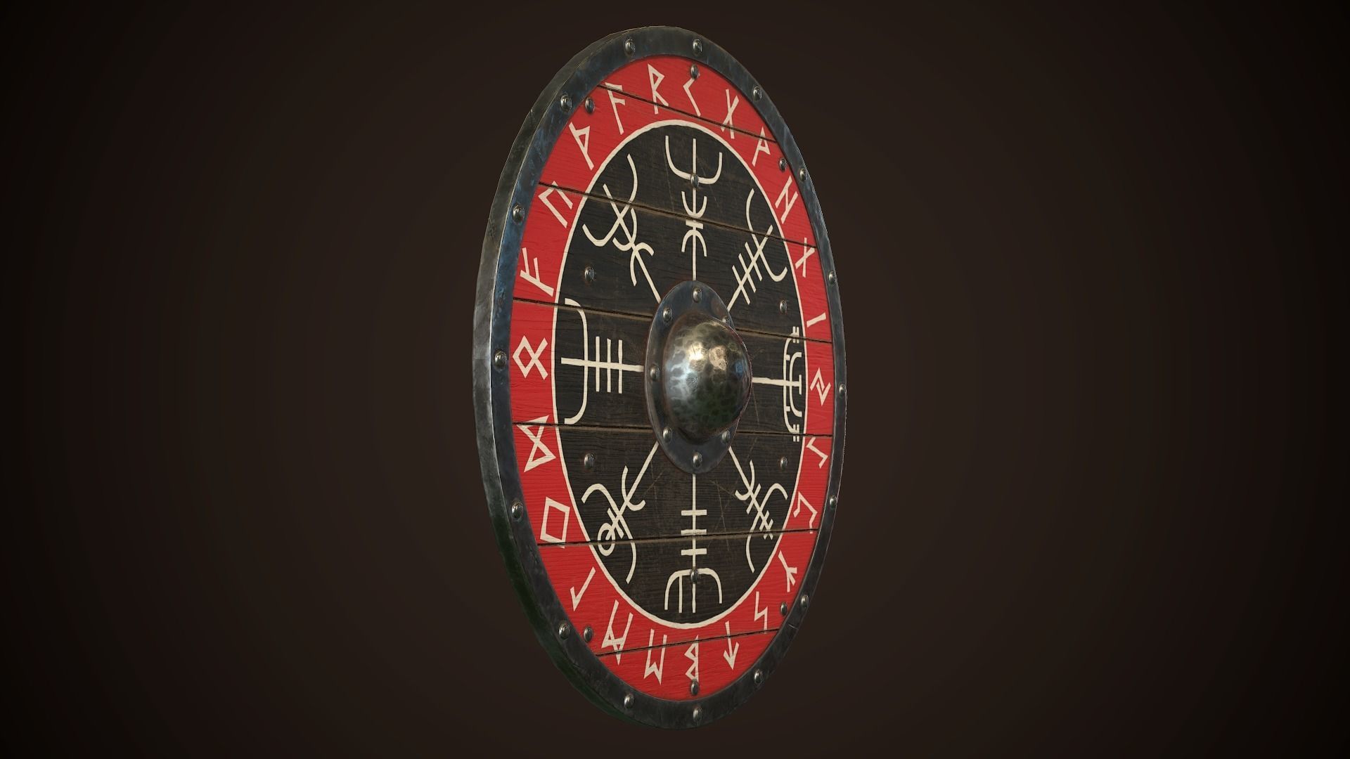 Viking Shield 19 Low-poly 3D model_12