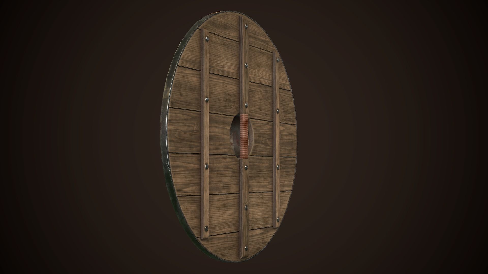 Viking Shield 19 Low-poly 3D model_6
