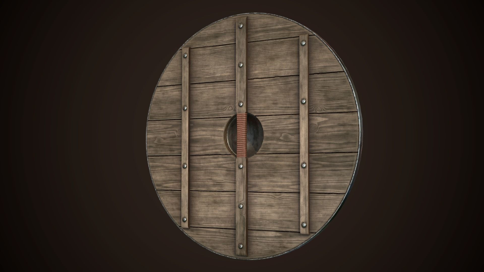 Viking Shield 19 Low-poly 3D model_9