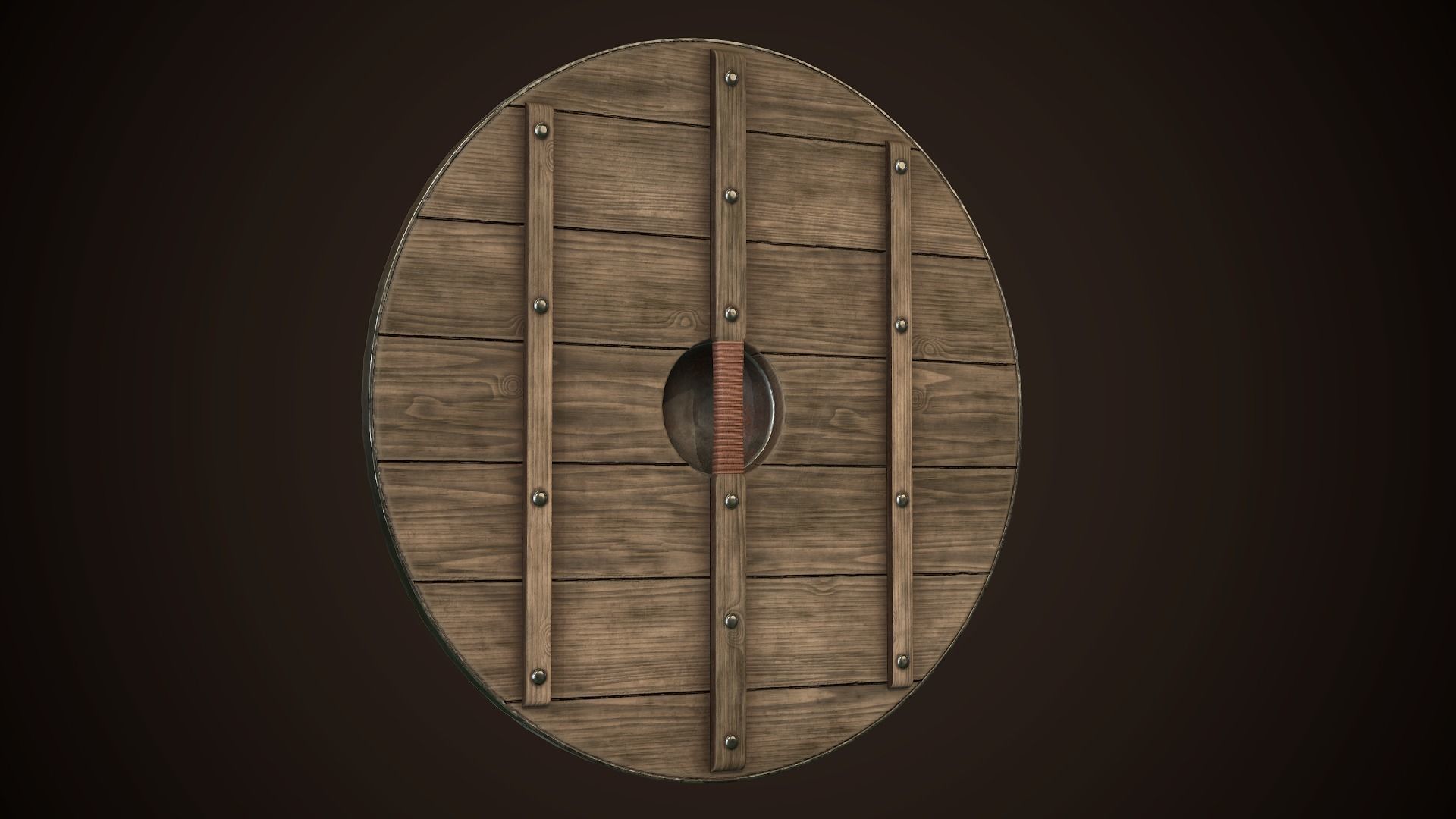 Viking Shield 19 Low-poly 3D model_7