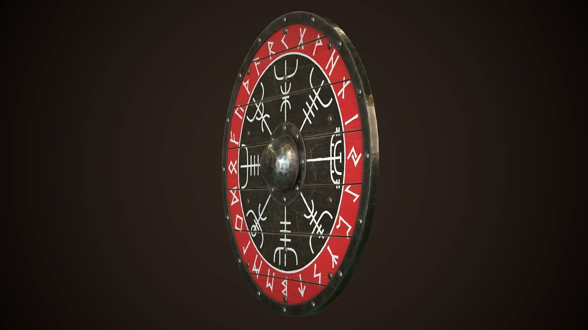 Viking Shield 19 Low-poly 3D model_4