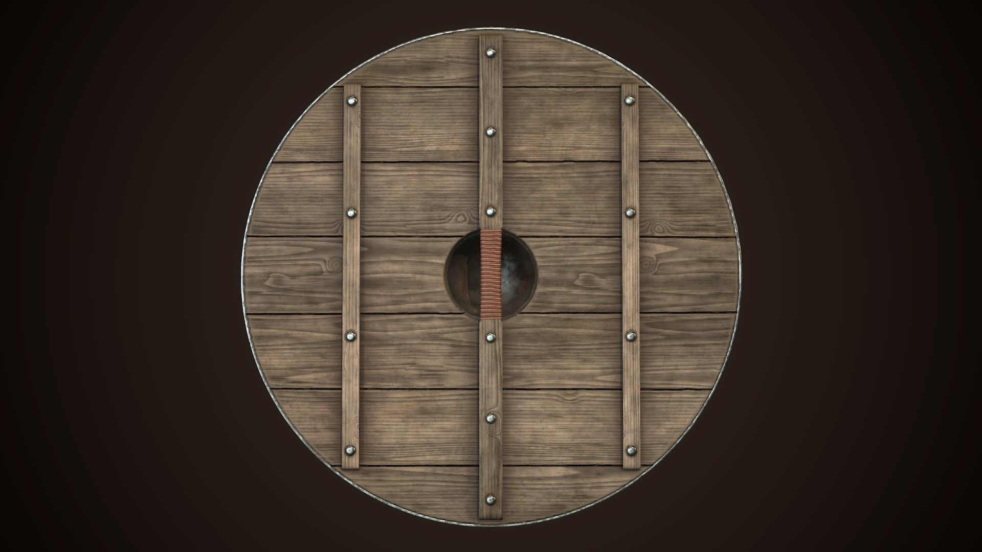 Viking Shield 19 Low-poly 3D model_8
