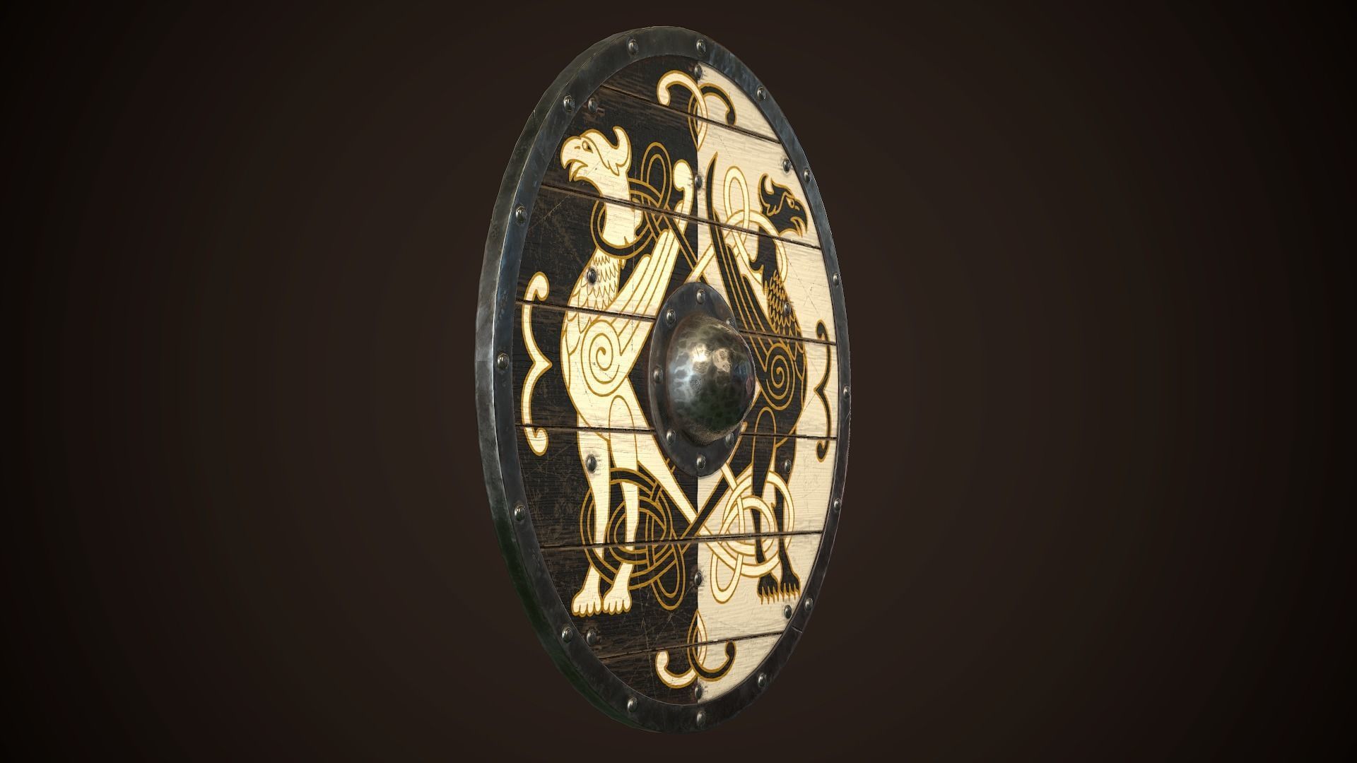 Viking Shield 20 Low-poly 3D model_12