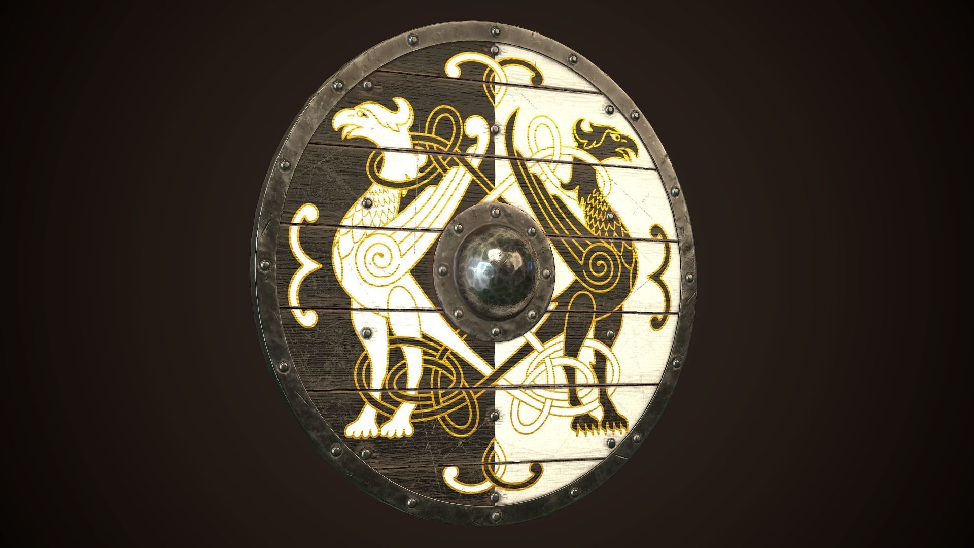 Viking Shield 20 Low-poly 3D model_13