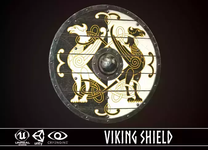Viking Shield 20 Low-poly 3D model
