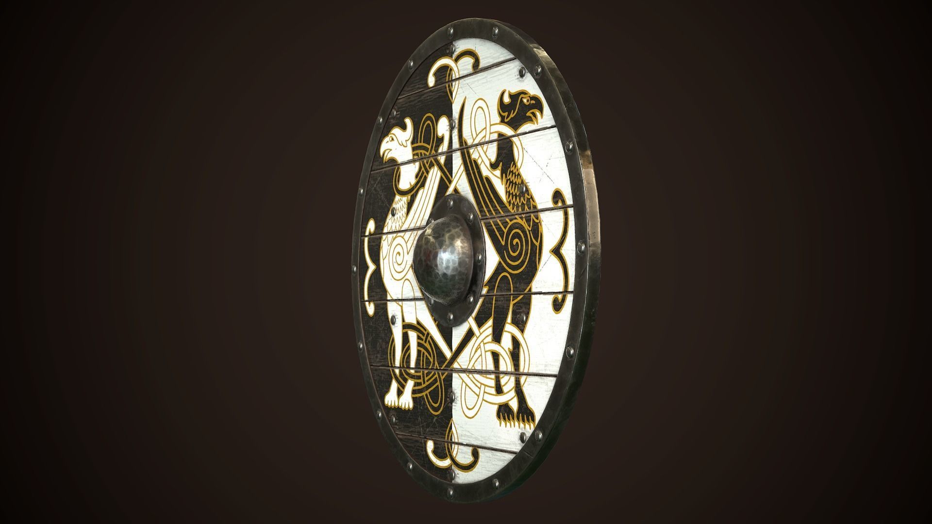 Viking Shield 20 Low-poly 3D model_4