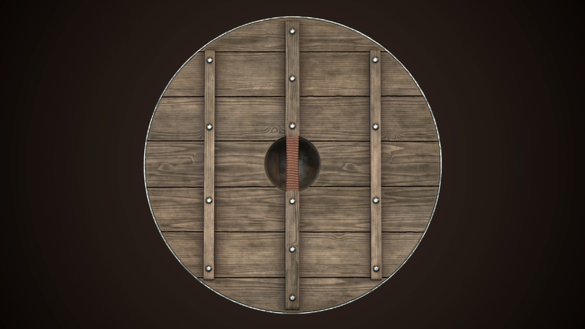 Viking Shield 21 Low-poly 3D model_8