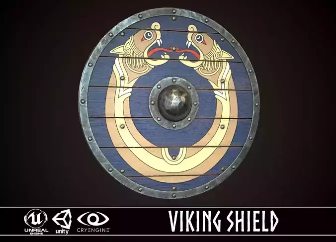 Viking Shield 21 Low-poly 3D model