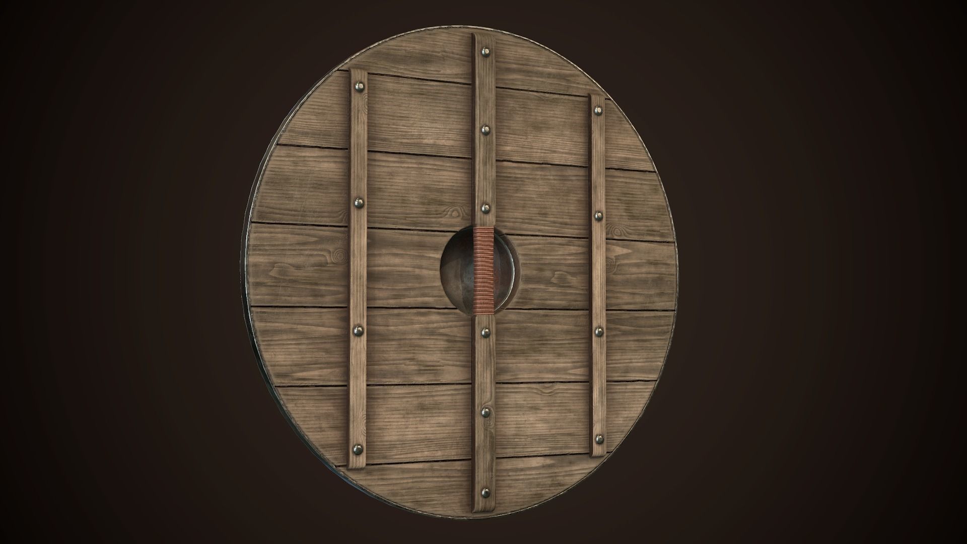 Viking Shield 21 Low-poly 3D model_7