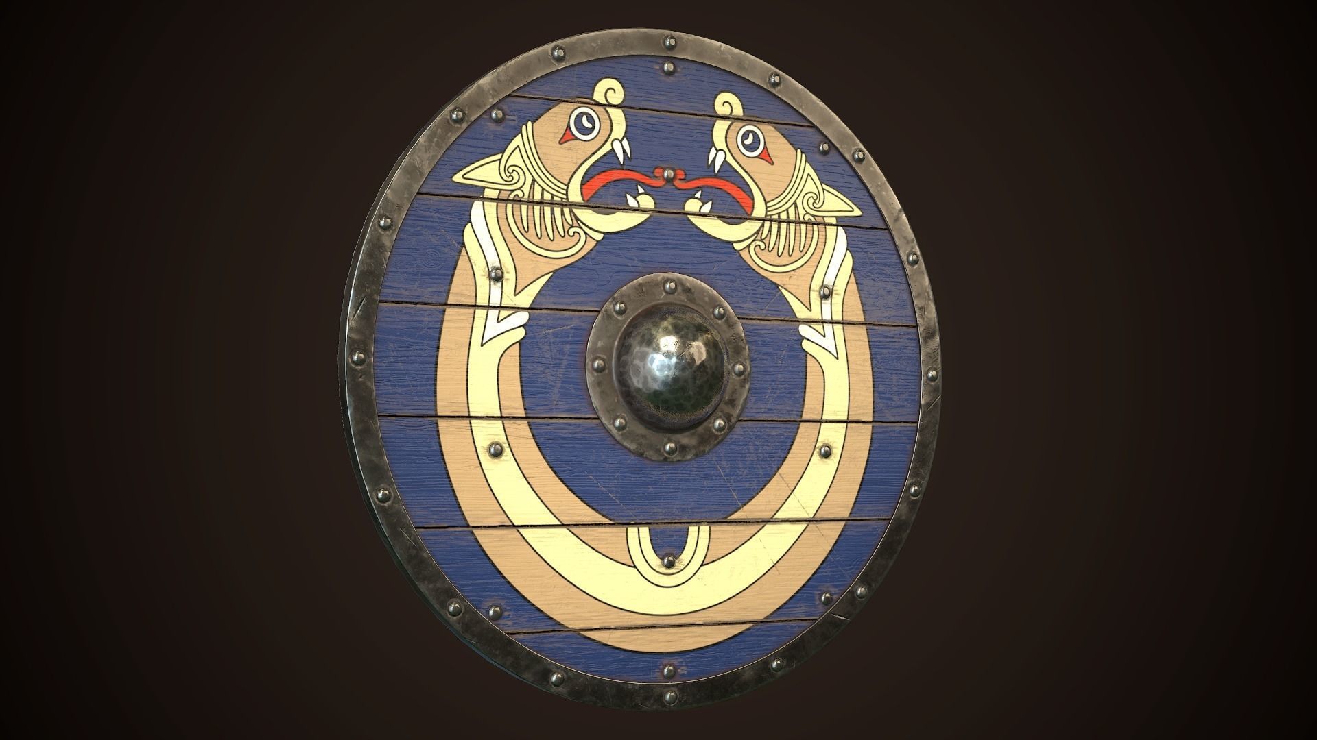 Viking Shield 21 Low-poly 3D model_13