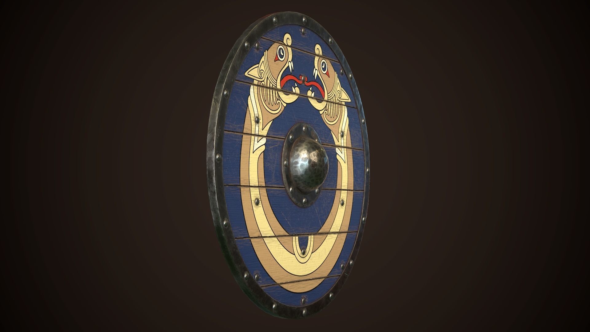 Viking Shield 21 Low-poly 3D model_12