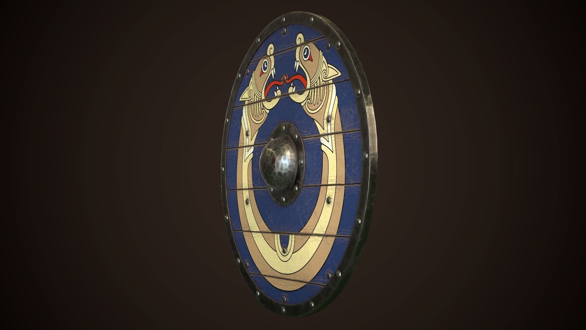 Viking Shield 21 Low-poly 3D model_4