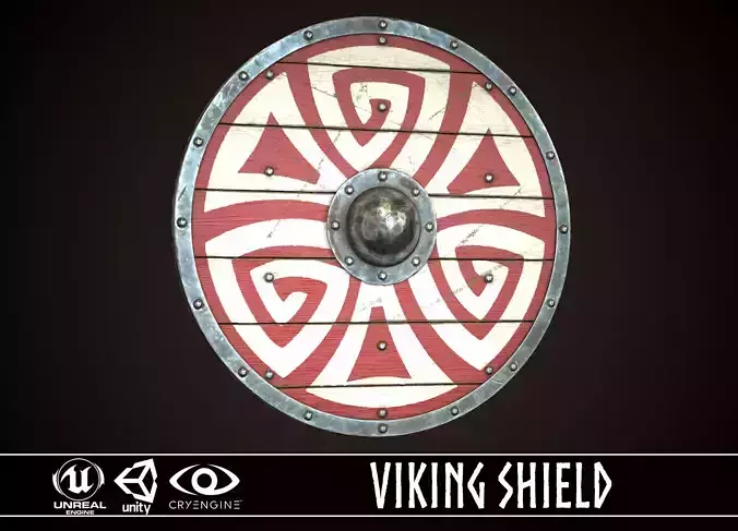 Viking Shield 22 Low-poly 3D model