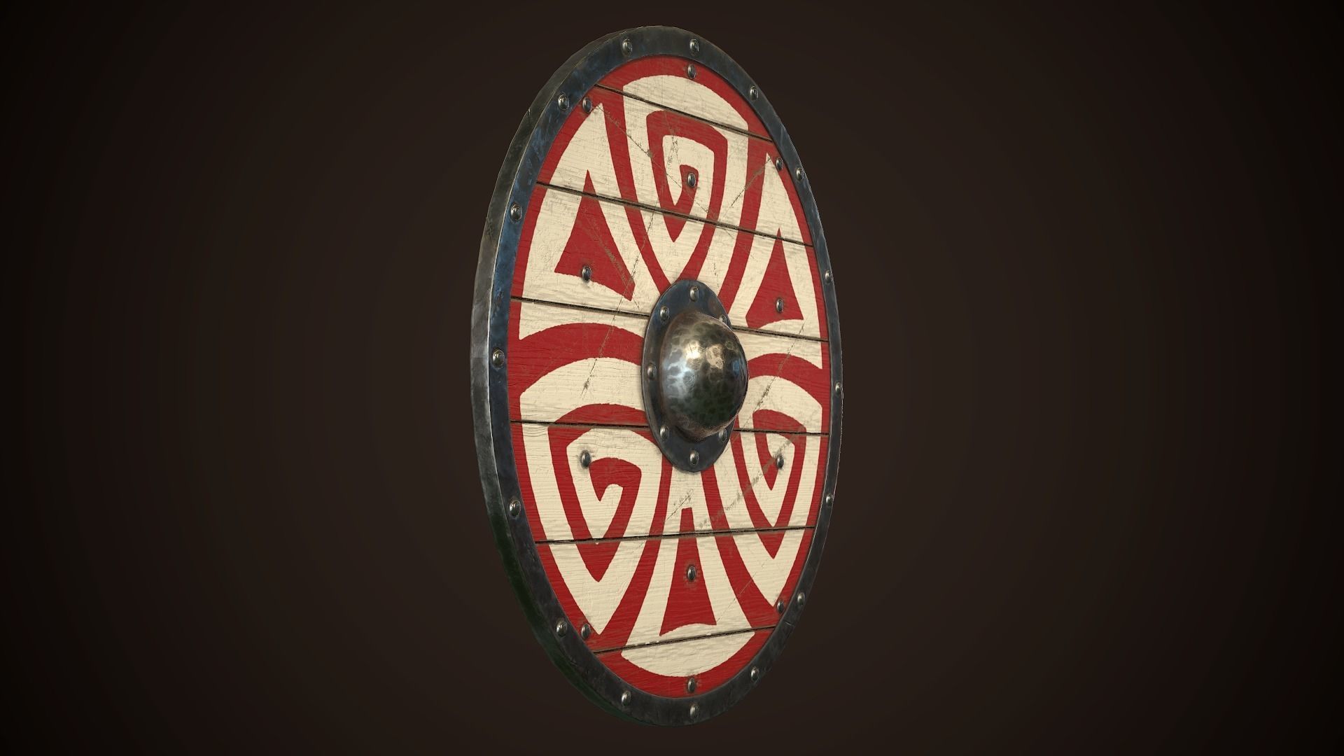 Viking Shield 22 Low-poly 3D model_12