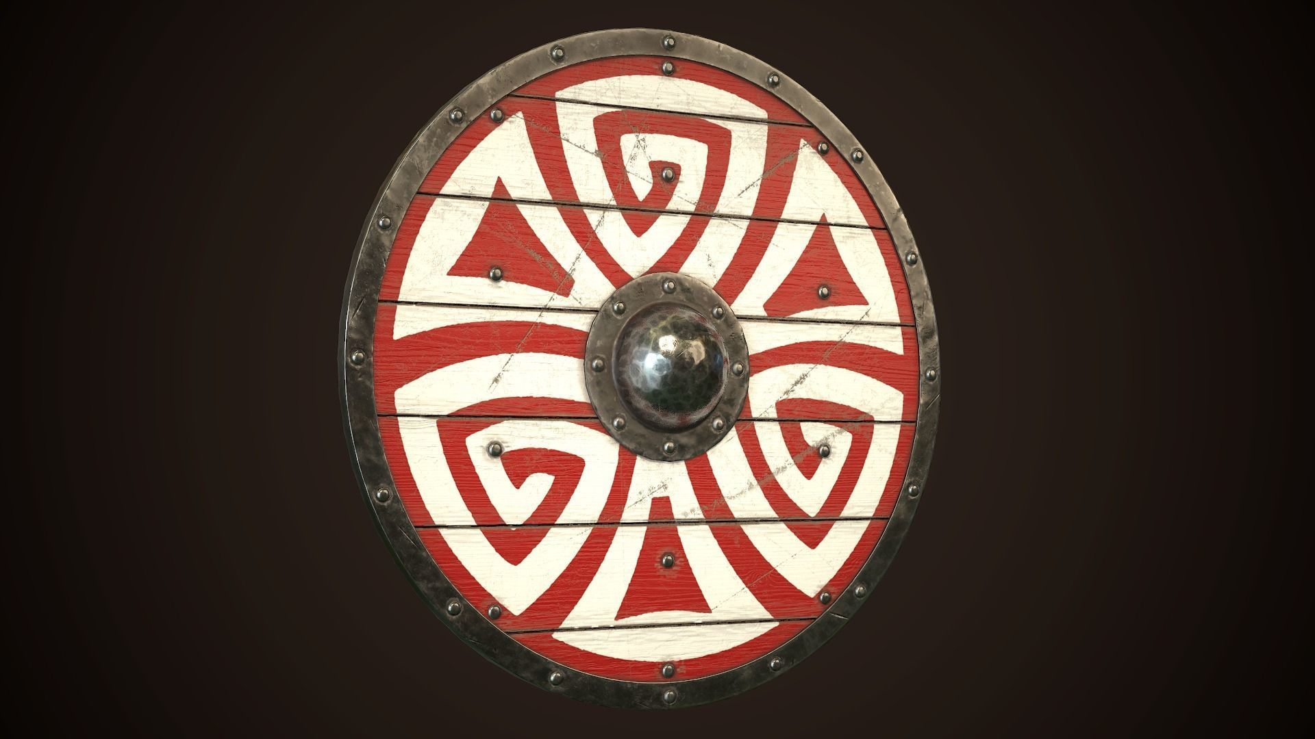 Viking Shield 22 Low-poly 3D model_13