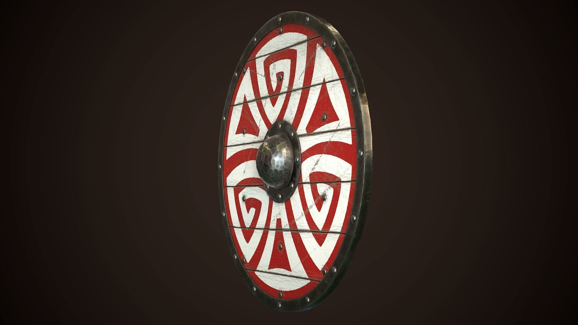 Viking Shield 22 Low-poly 3D model_4