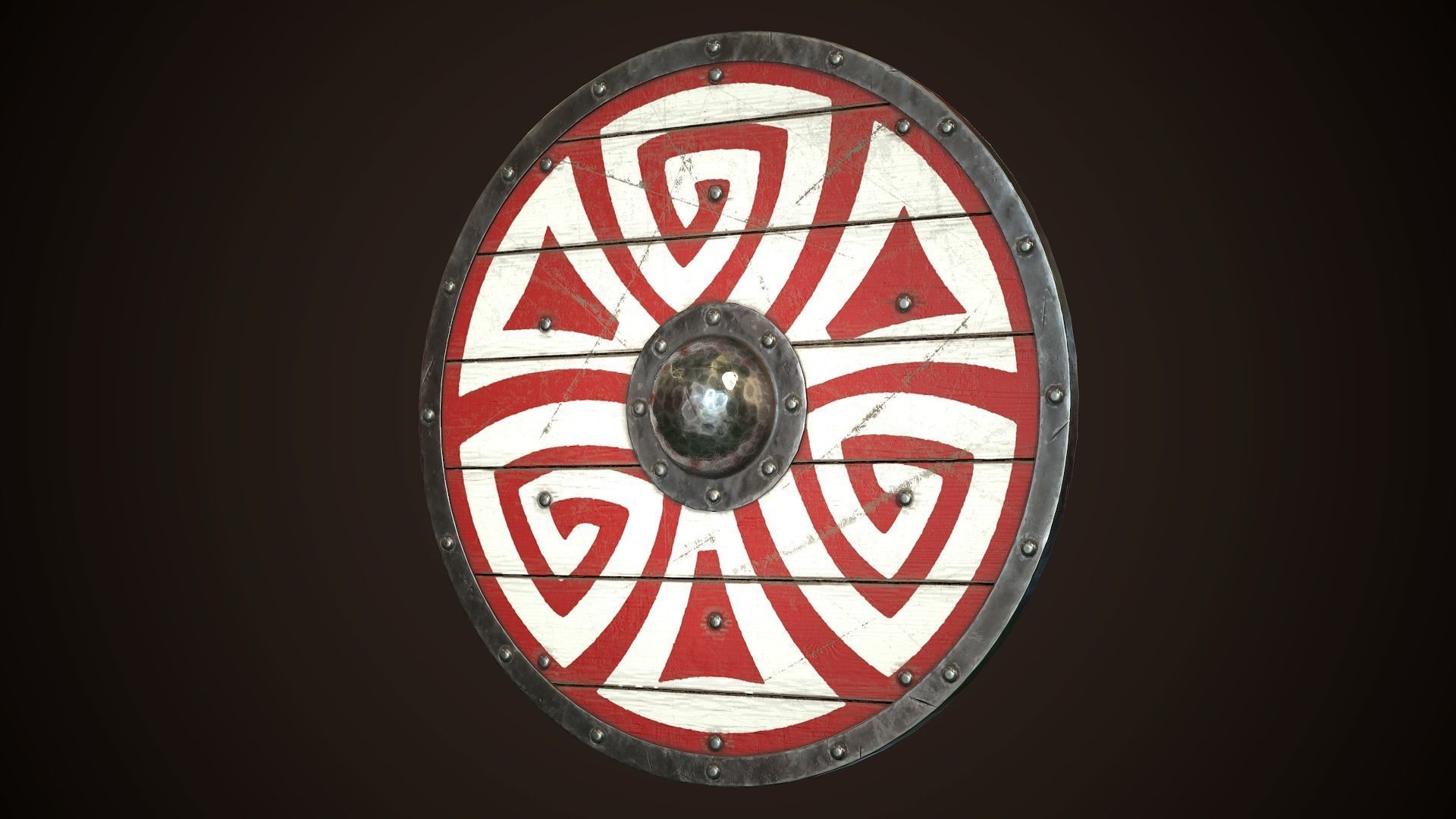 Viking Shield 22 Low-poly 3D model_3