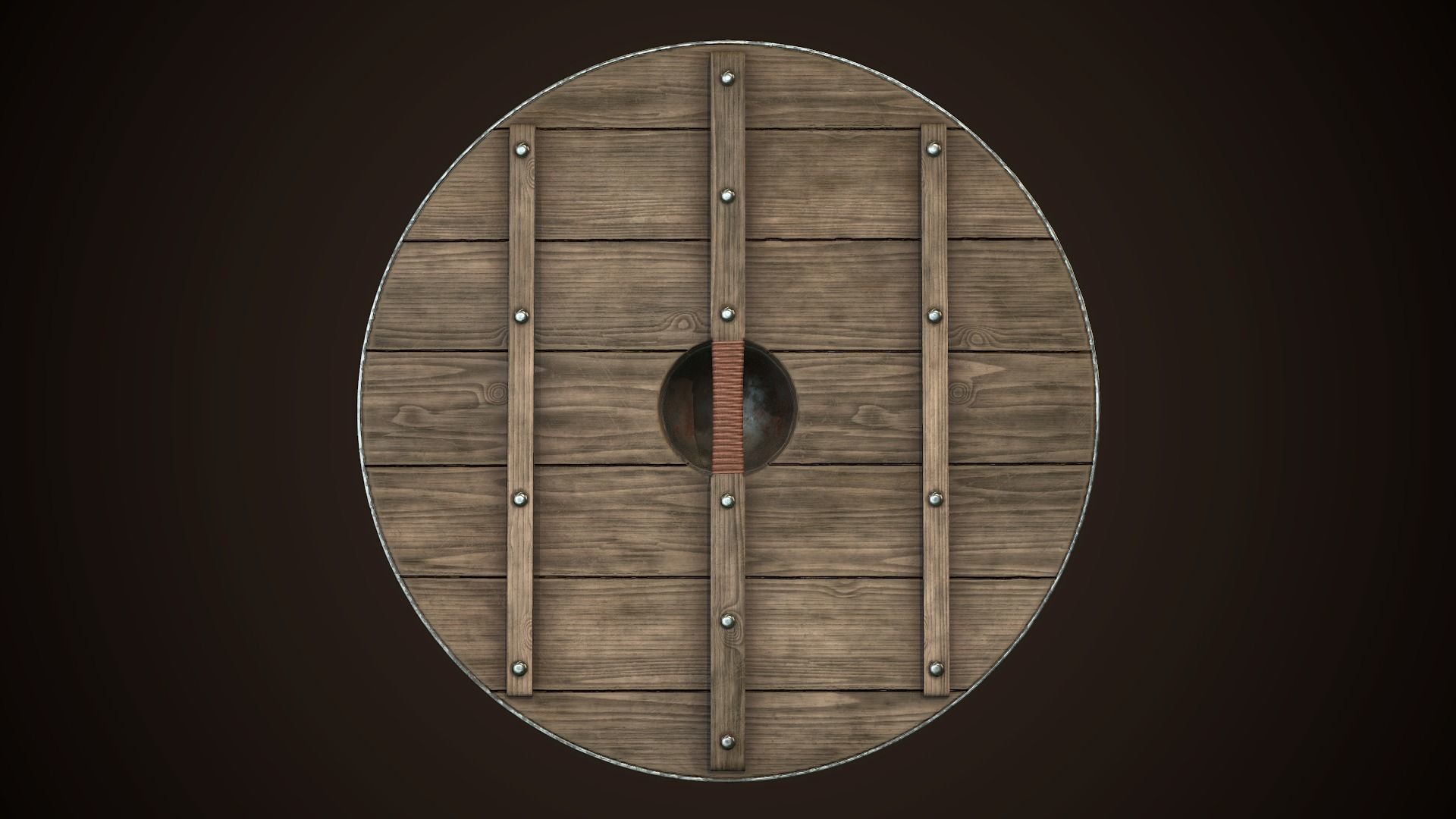 Viking Shield 22 Low-poly 3D model_8