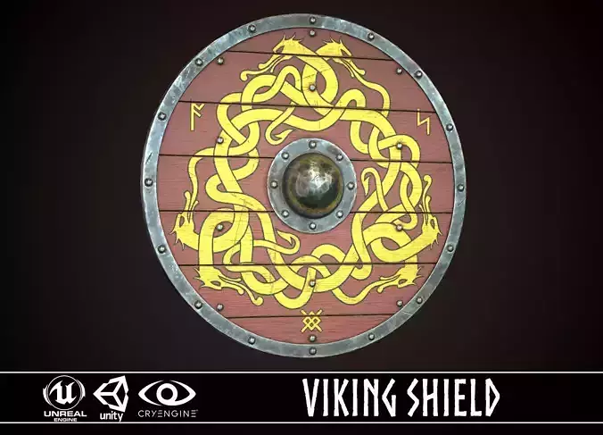 Viking Shield 23 Low-poly 3D model