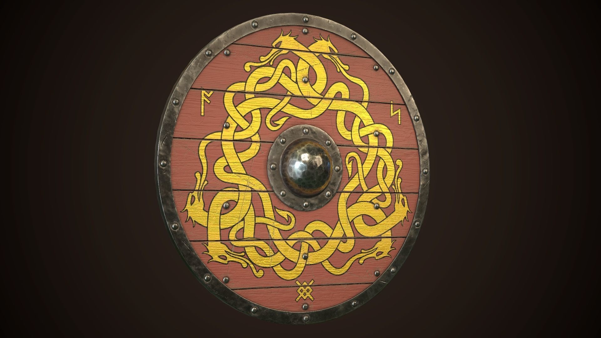 Viking Shield 23 Low-poly 3D model_13