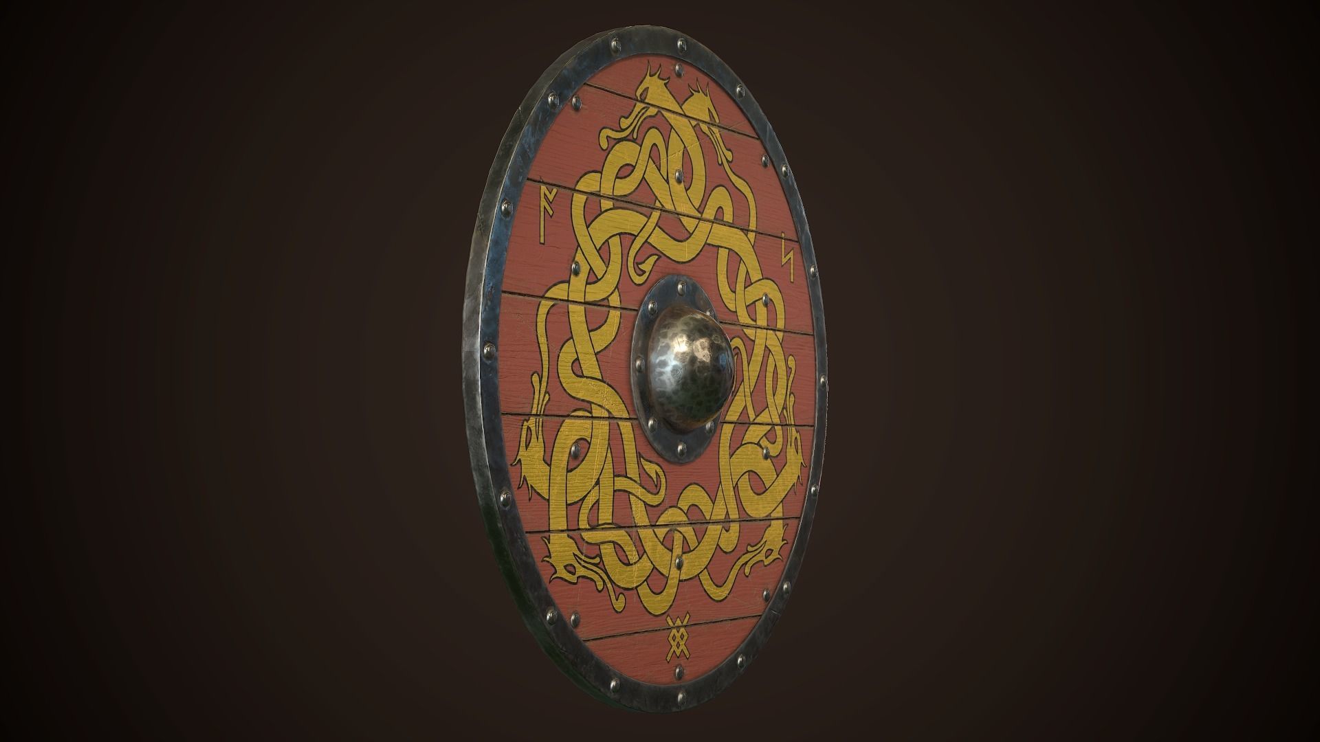 Viking Shield 23 Low-poly 3D model_12
