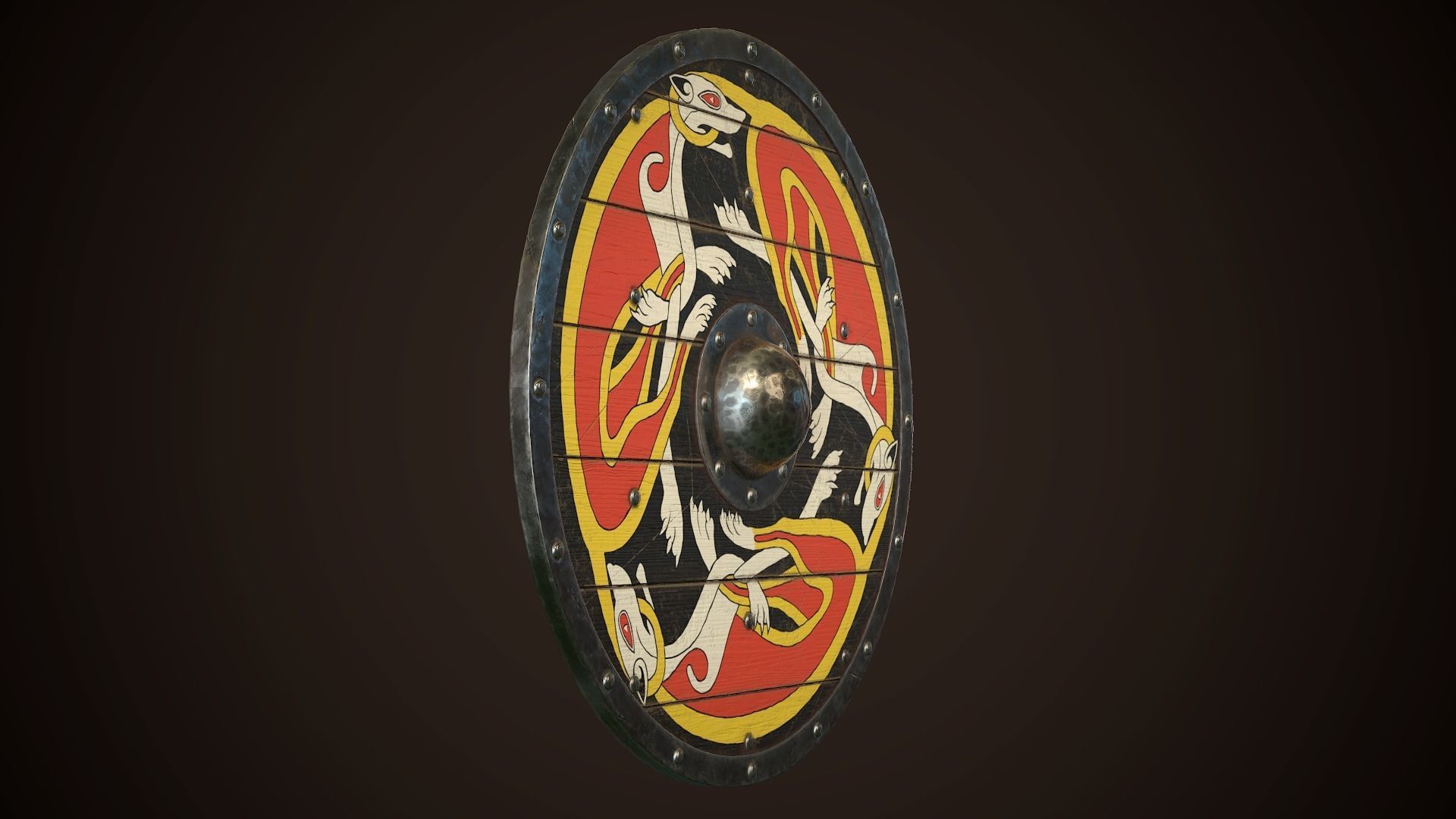 Viking Shield 24 Low-poly 3D model_12