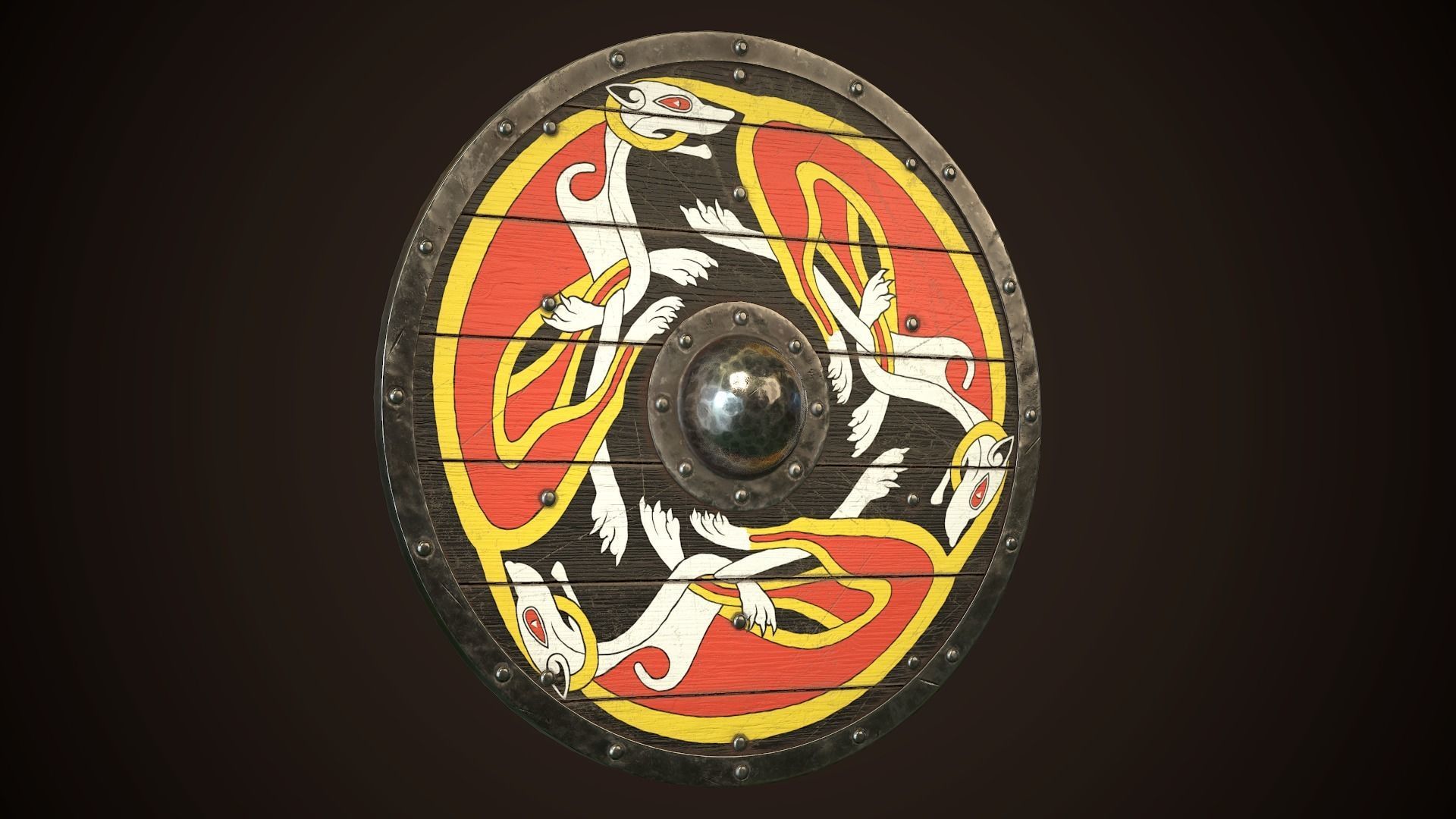 Viking Shield 24 Low-poly 3D model_13