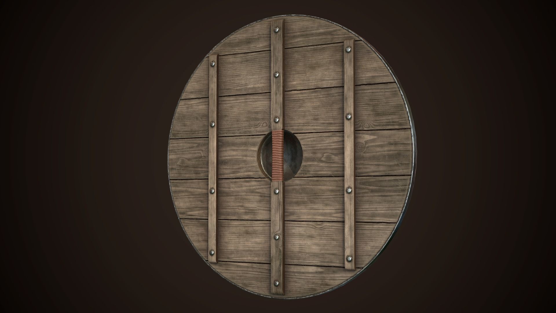 Viking Shield 25 Low-poly 3D model_9
