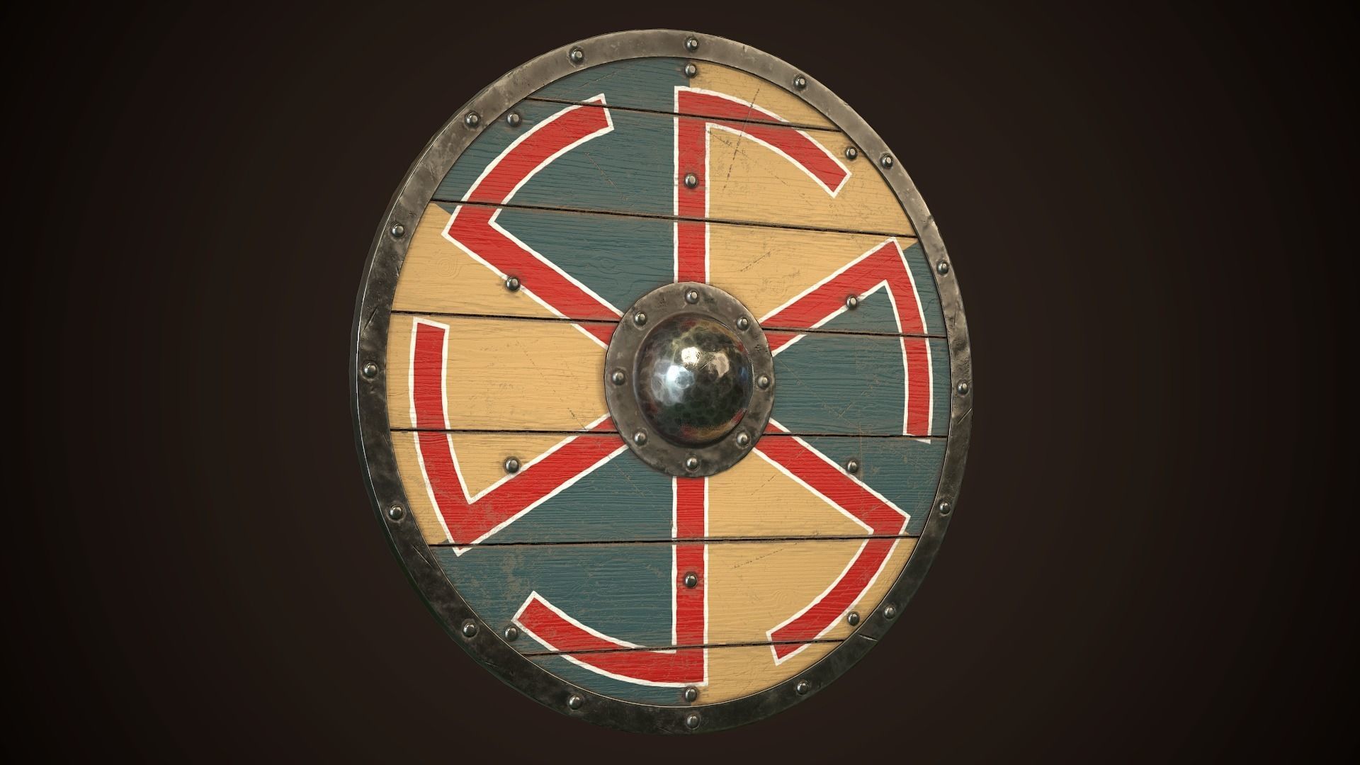 Viking Shield 25 Low-poly 3D model_13