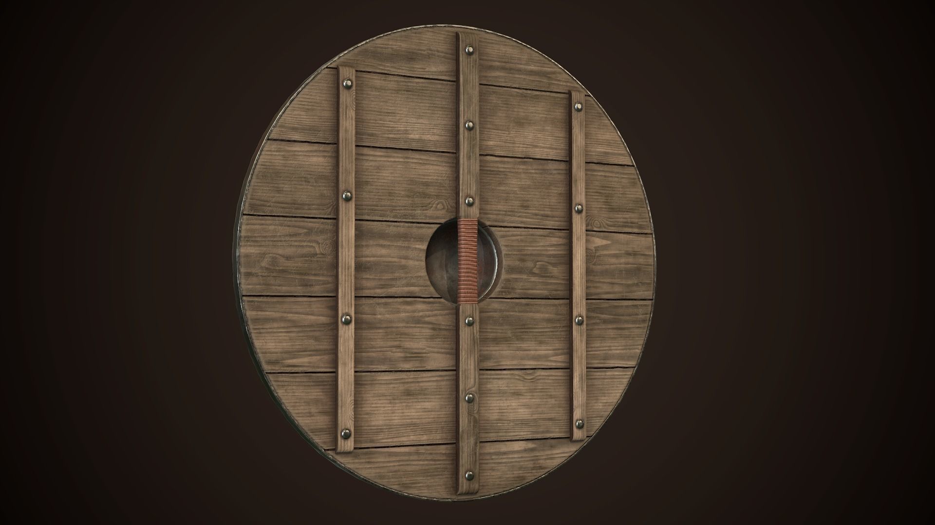 Viking Shield 25 Low-poly 3D model_7