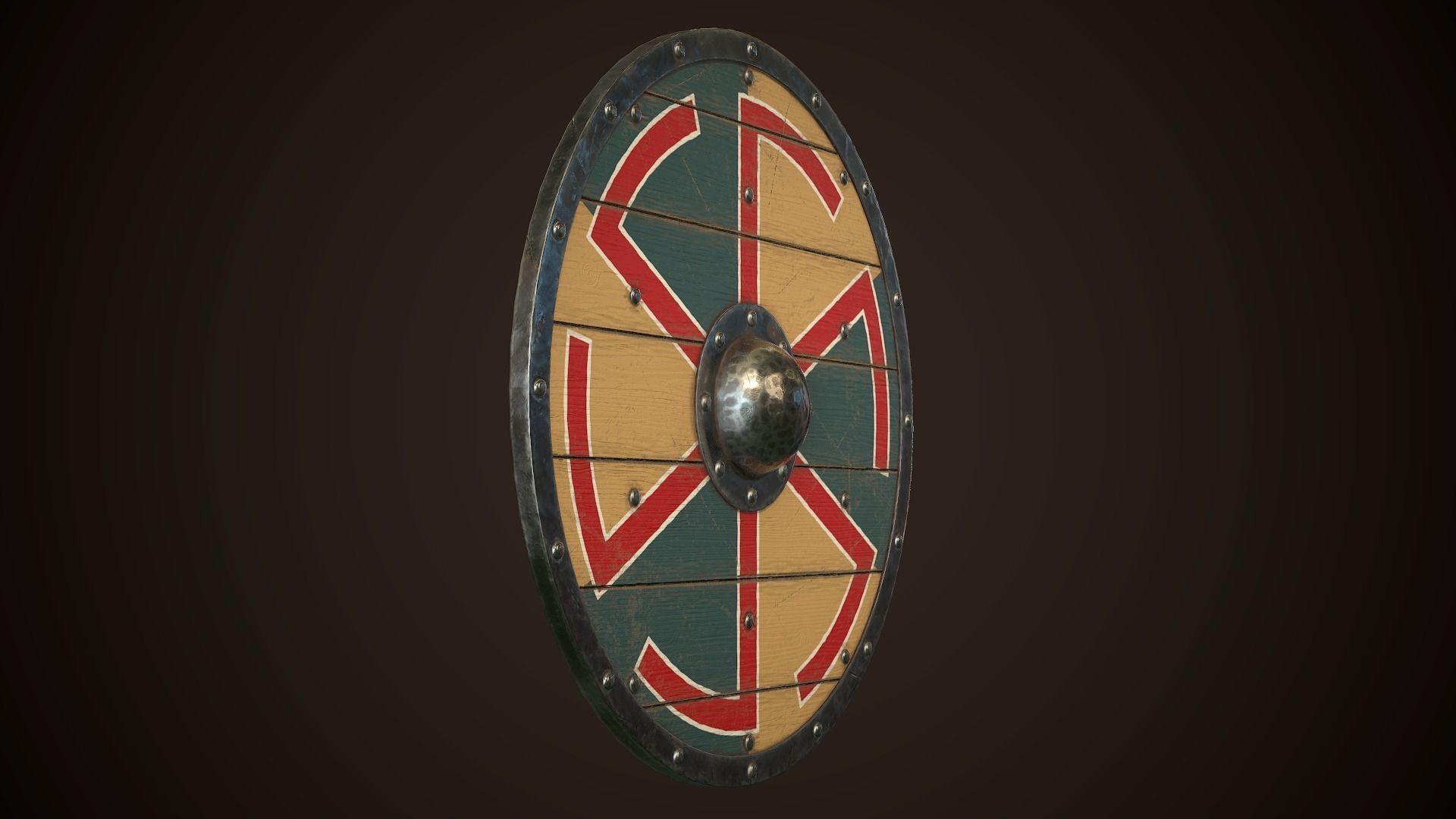 Viking Shield 25 Low-poly 3D model_12