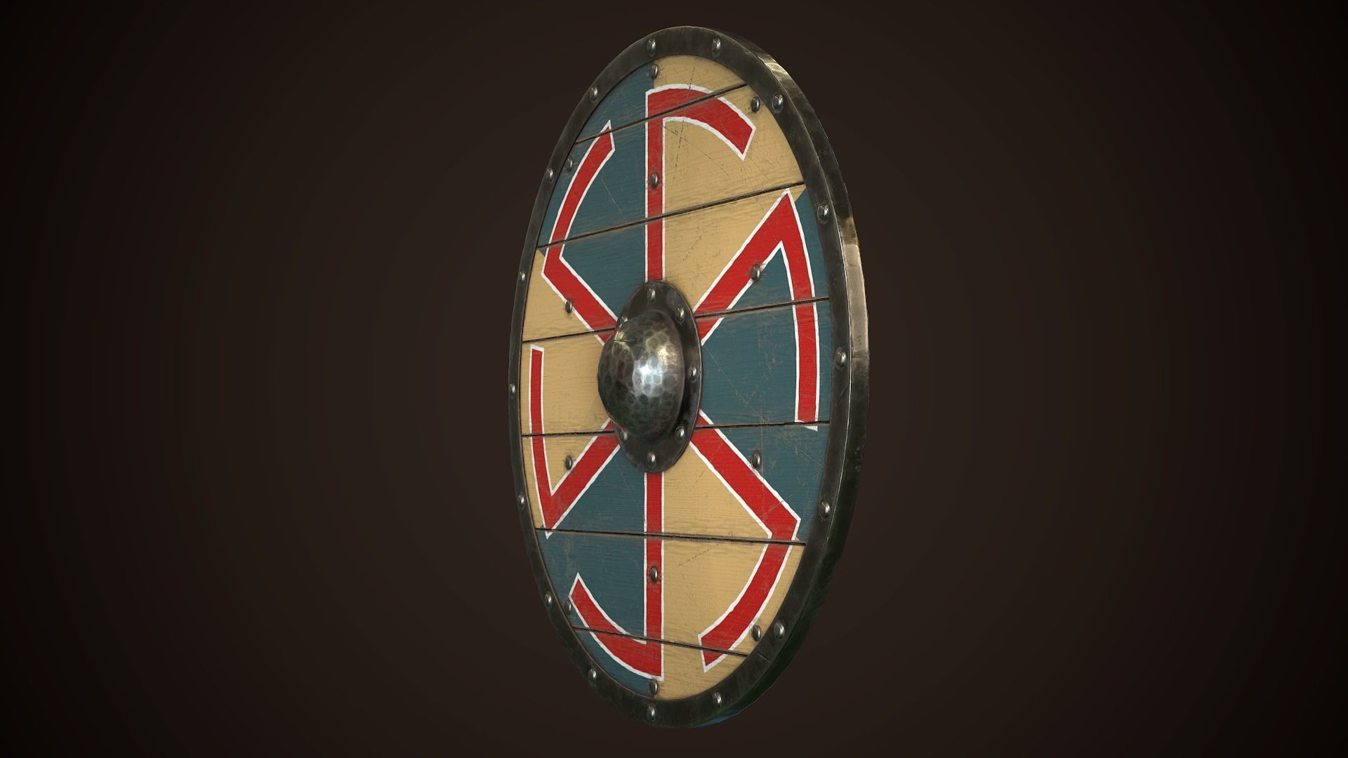 Viking Shield 25 Low-poly 3D model_4