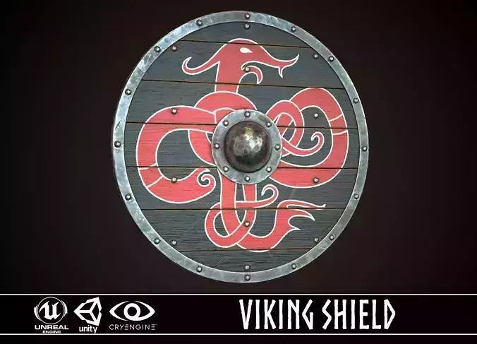 Viking Shield 26 Low-poly 3D model