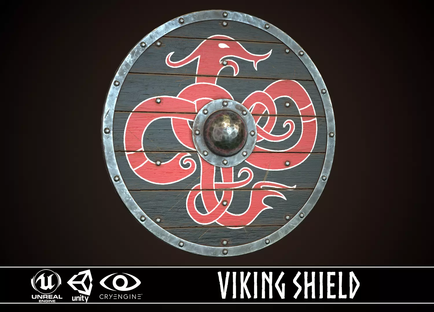 Viking Shield 26 Low-poly 3D model_0