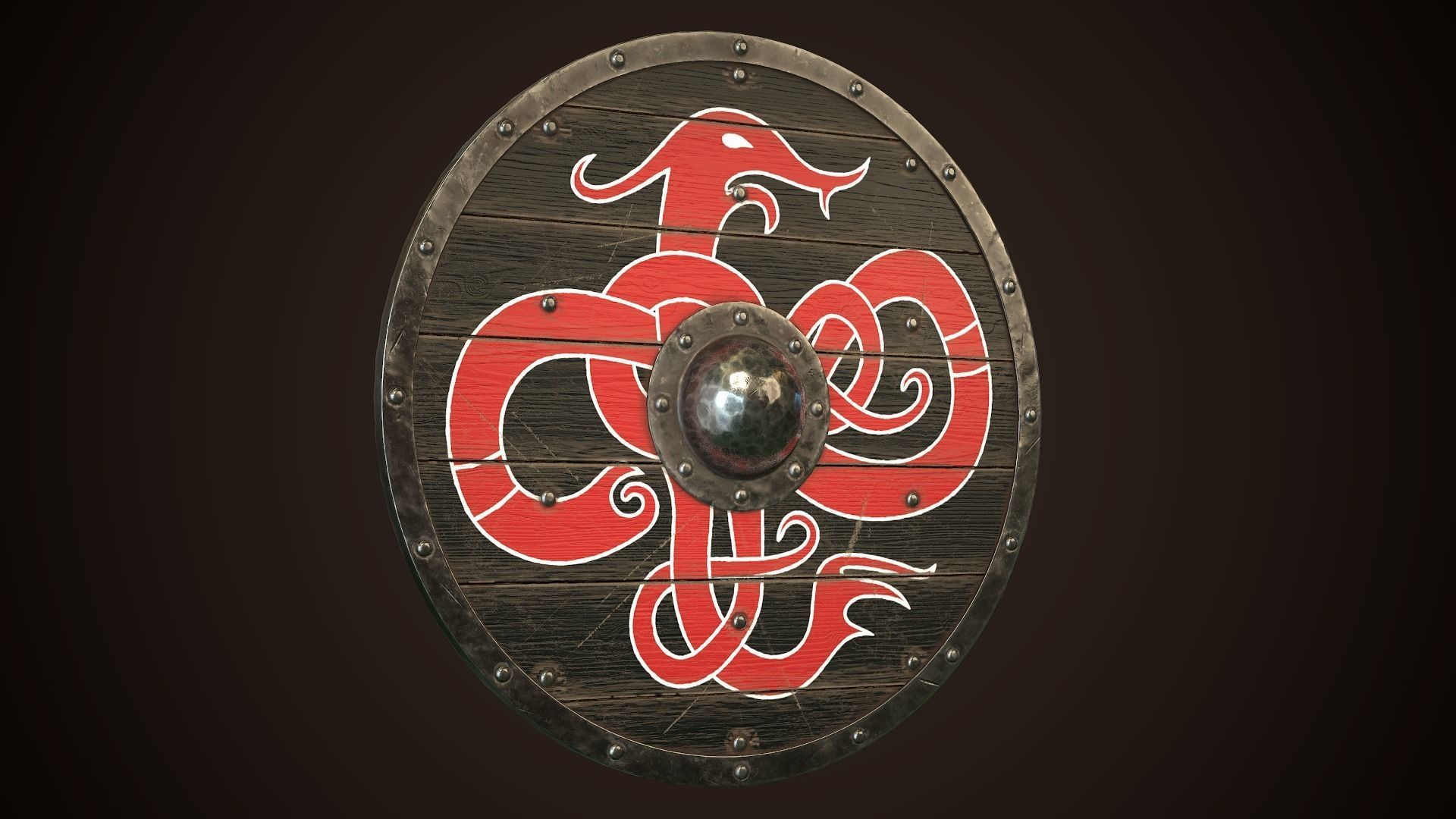 Viking Shield 26 Low-poly 3D model_13