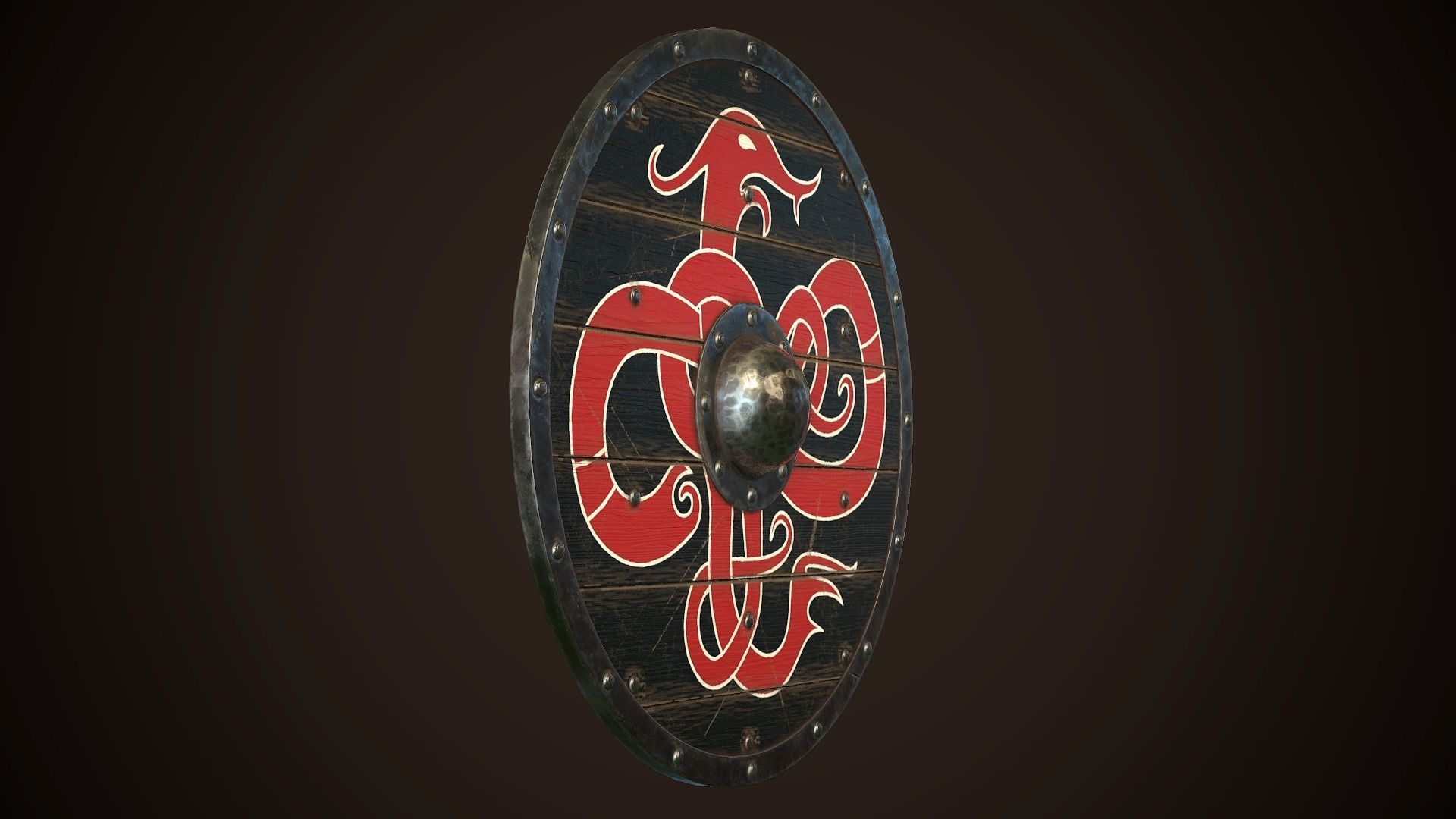 Viking Shield 26 Low-poly 3D model_12