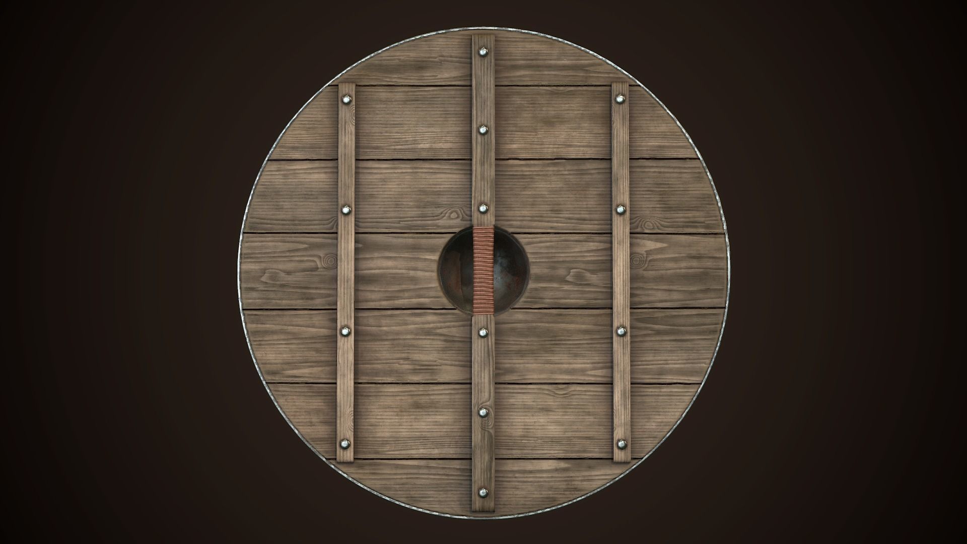 Viking Shield 26 Low-poly 3D model_8