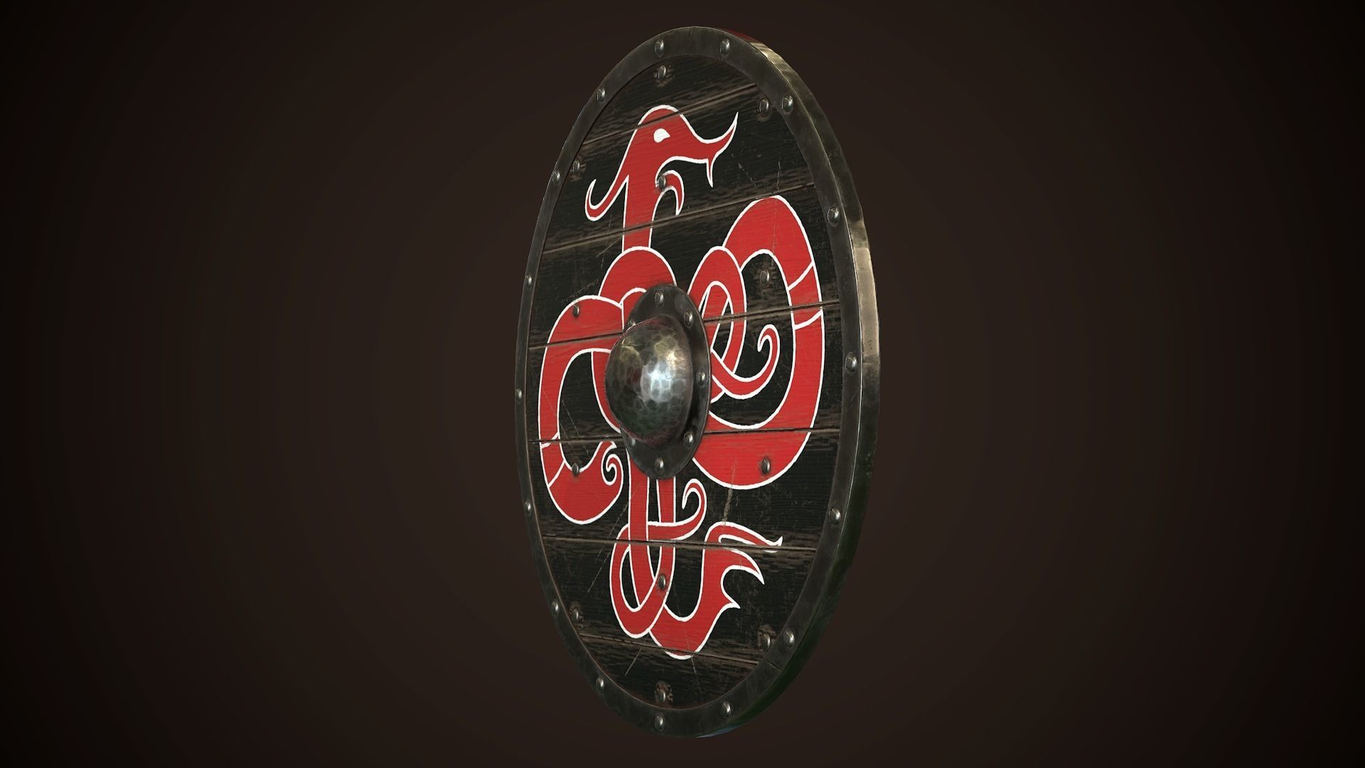 Viking Shield 26 Low-poly 3D model_4