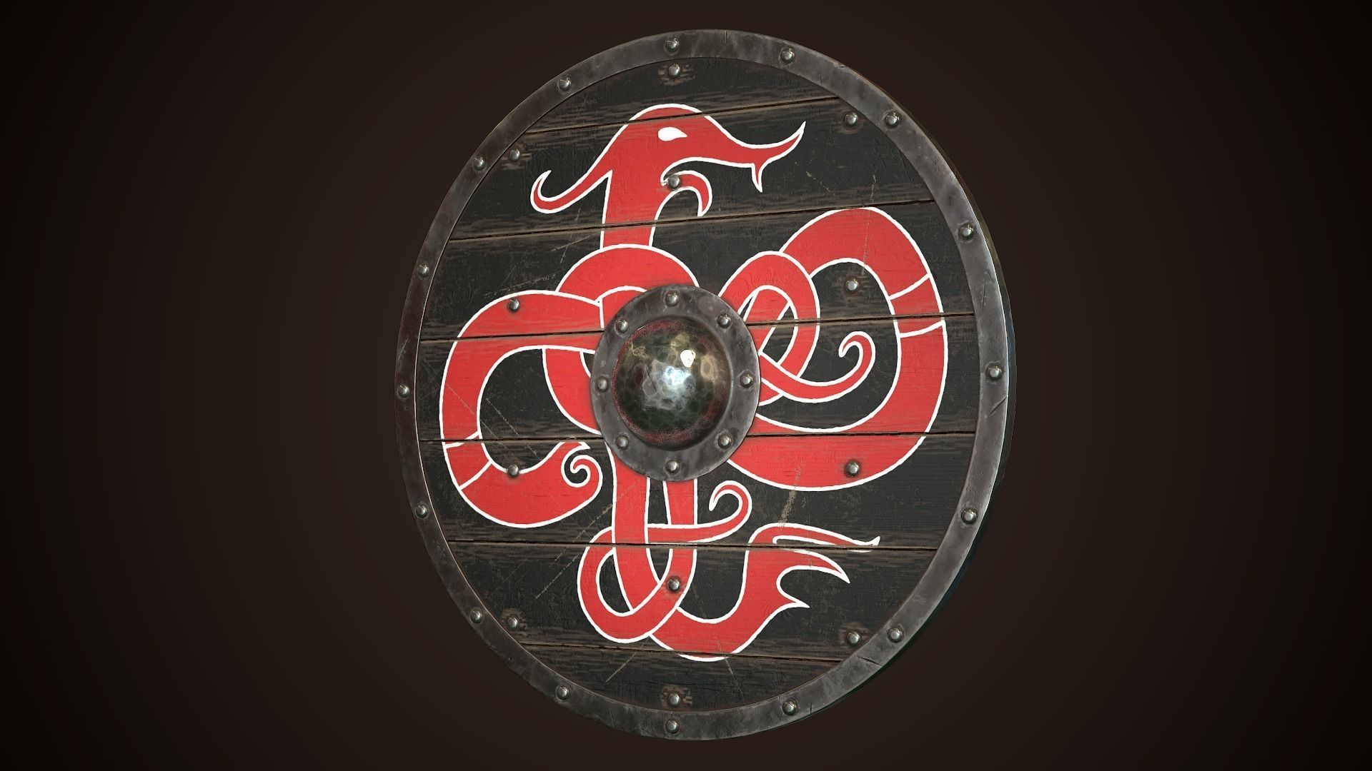 Viking Shield 26 Low-poly 3D model_3
