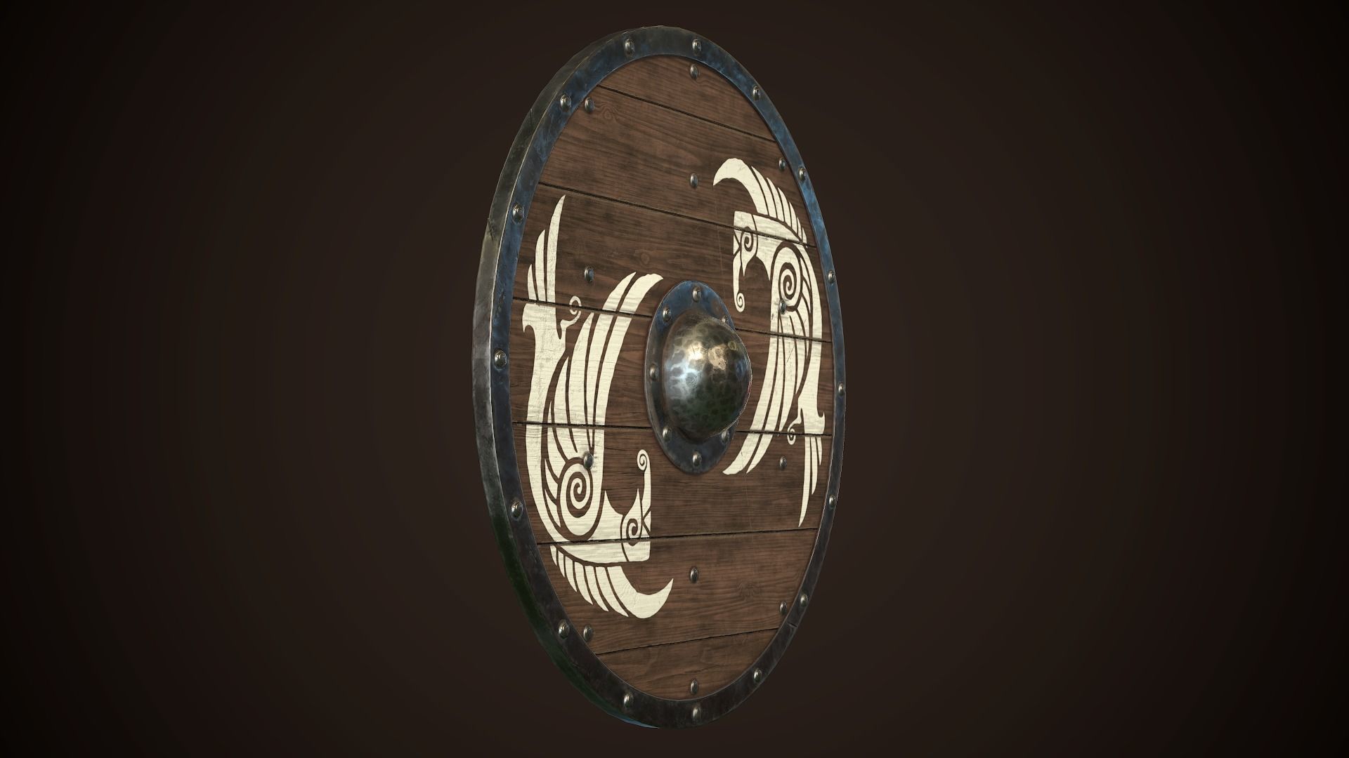 Viking Shield 27 Low-poly 3D model_12